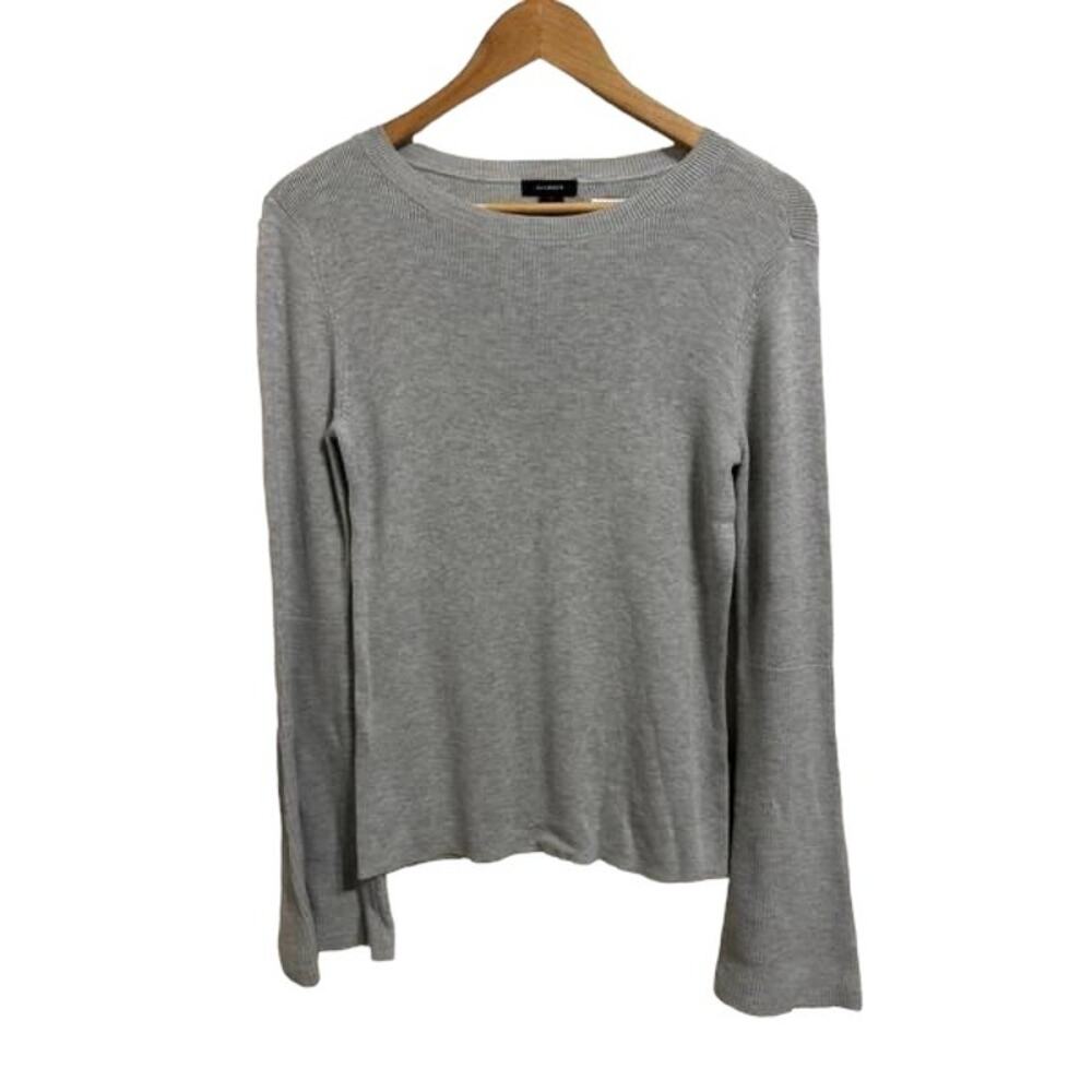 Halogen Gray Light Heather Pullover Sweater Bell Sleeve Small NEW‎